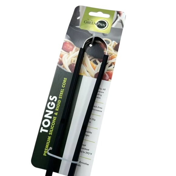 GREENPAN 3pc Spoon Turner Metal Core Silicone Utensils Set Black Heat Resistant - Picture 8 of 9